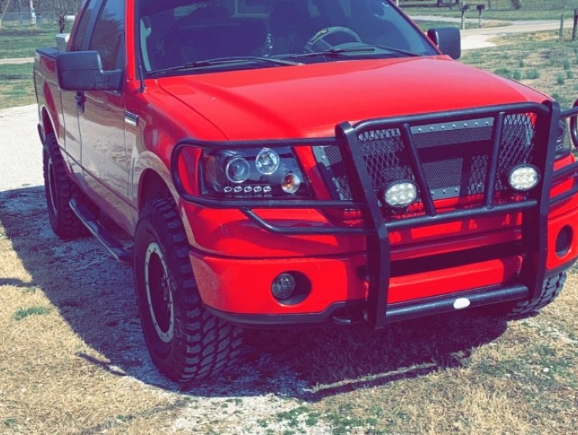 Raxiom Dual LED Halo Projector Headlights; Black Housing; Clear Lens (04-08 F-150)