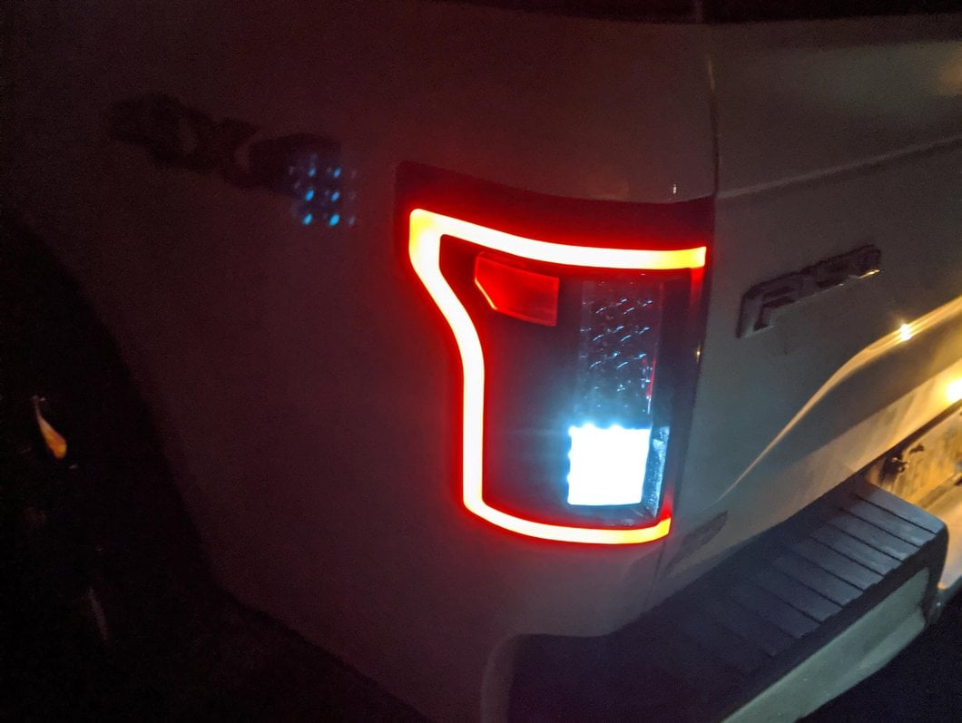 Raxiom LED Tail Lights; Black Housing; Clear Lens (15-17 F-150 w/ Factory Halogen Non-BLIS Tail Lights)