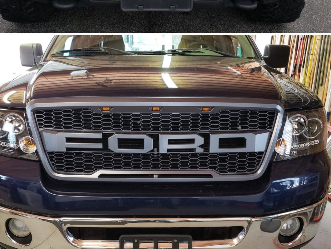 Raxiom Dual LED Halo Projector Headlights; Black Housing; Clear Lens (04-08 F-150)