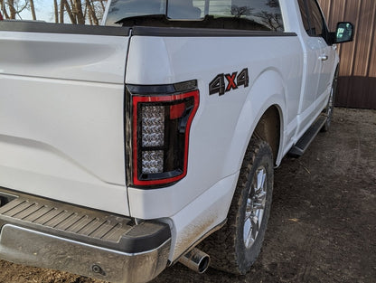 Raxiom LED Tail Lights; Black Housing; Smoked Lens (15-17 F-150 w/ Factory Halogen Non-BLIS Tail Lights)