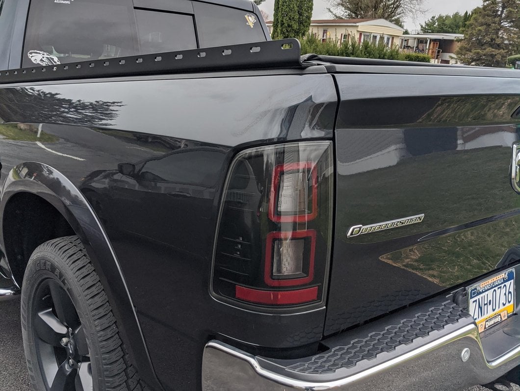 Raxiom LED Tail Lights; Black Housing; Light Smoked Lens (09-18 RAM 1500 w/ Factory Halogen Tail Lights)