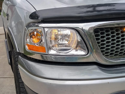 Raxiom G2 Euro Headlights with Parking Lights; Chrome Housing; Clear Lens (97-03 F-150)