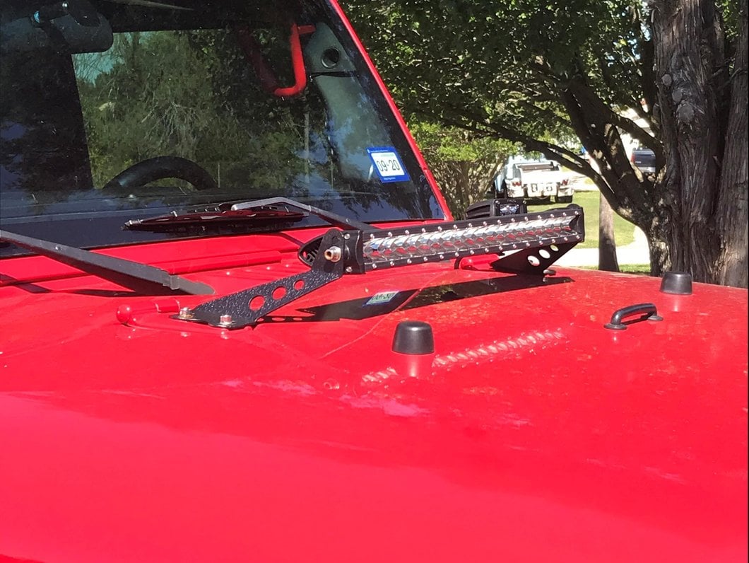 Raxiom 24-Inch Light Bar Hood Mounting Brackets (07-18 Jeep Wrangler JK)