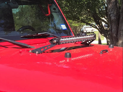 Raxiom 24-Inch Light Bar Hood Mounting Brackets (07-18 Jeep Wrangler JK)