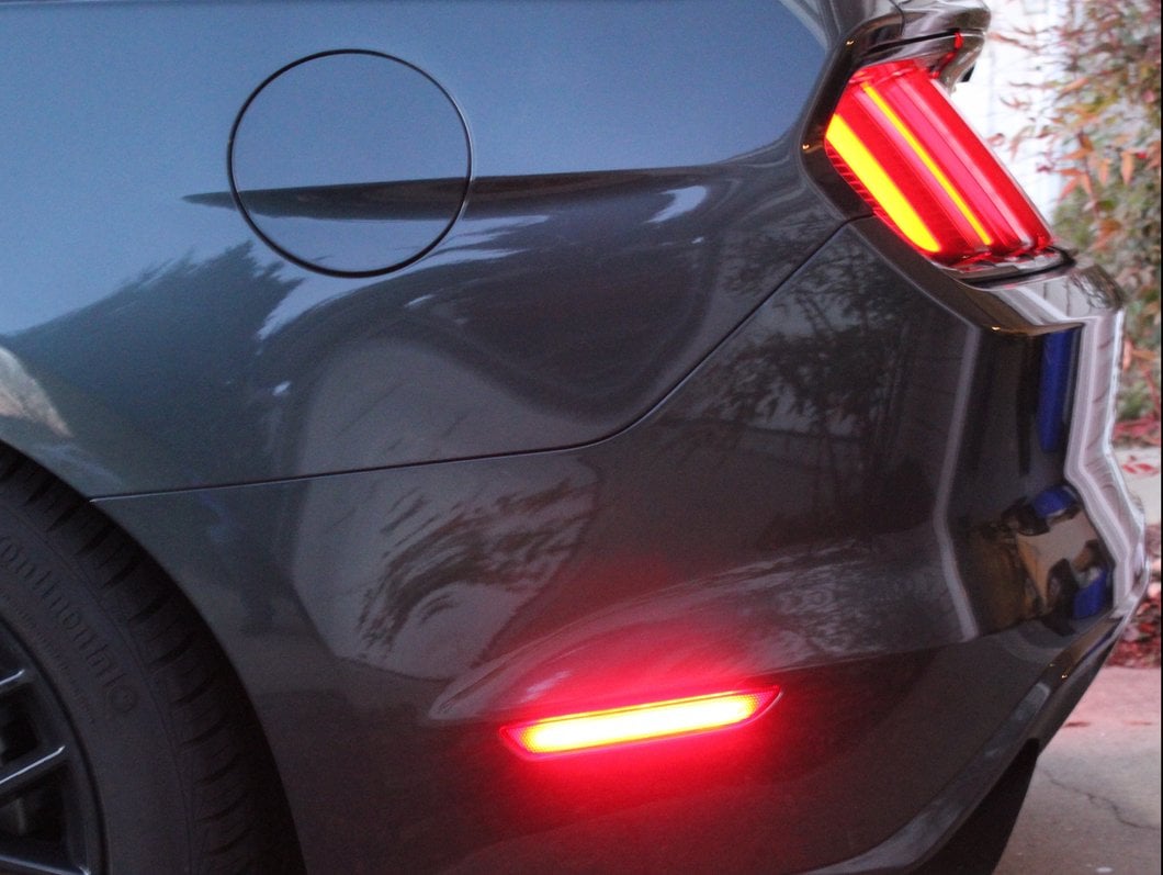 Raxiom Axial Series LED Side Marker Lights; Rear; Red (15-23 Mustang)