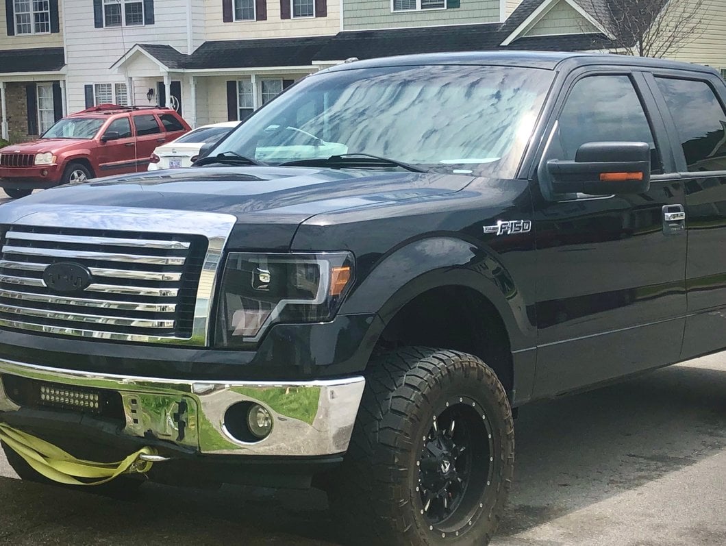 Raxiom G4 Projector Headlights; Black Housing; Clear Lens (09-14 F-150 w/ Factory Halogen Headlights)