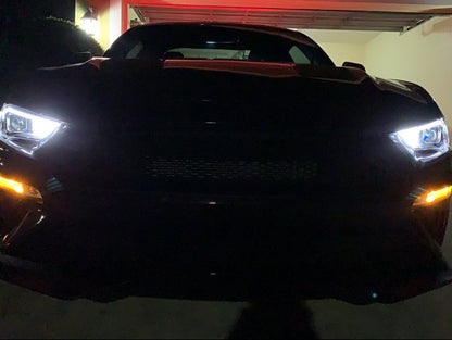 Raxiom LED Projector Headlights; Black Housing; Clear Lens (18-23 Mustang GT, EcoBoost)