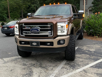 Raxiom LED Projector Headlights with Switchback Turn Signals; Chrome Housing; Clear Lens (11-16 F-250 Super Duty)