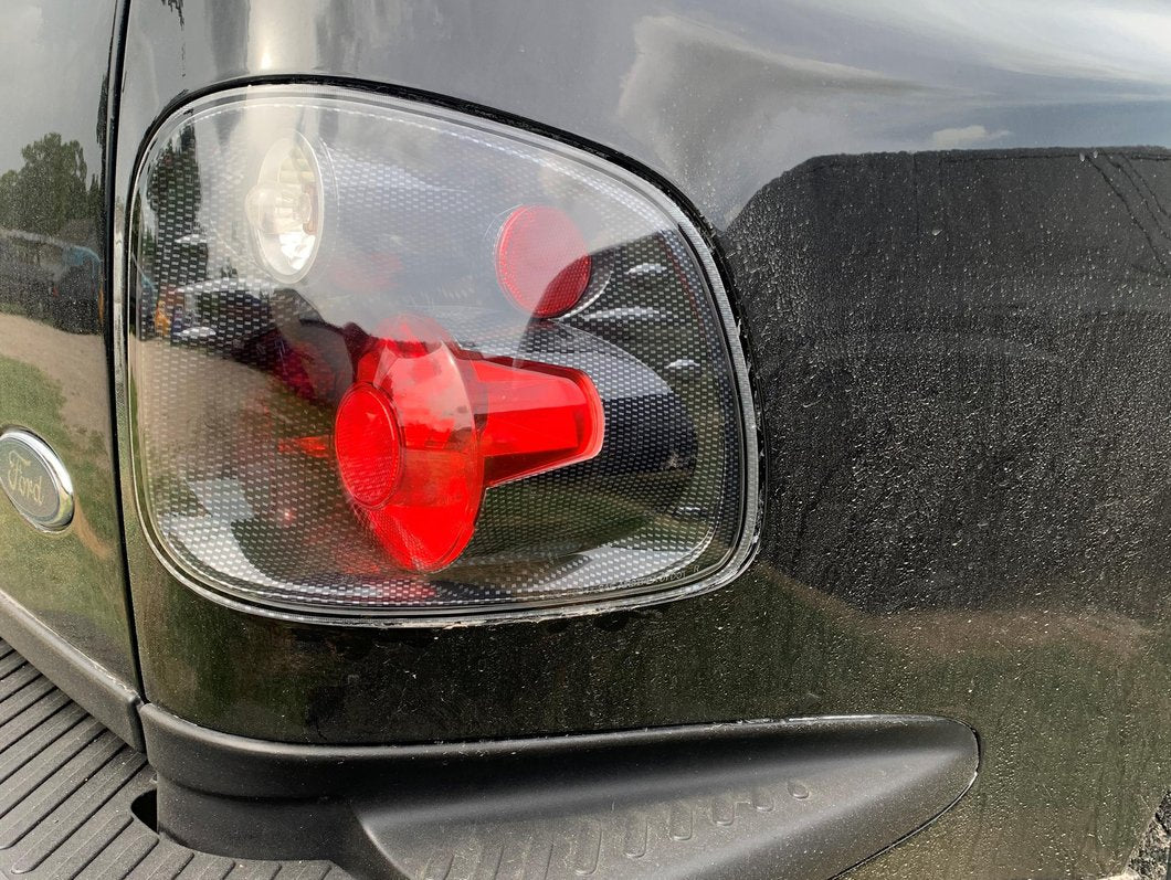 Raxiom Axial Series Version 2 Tail Lights; Carbon Fiber Housing; Red/Clear Lens (01-03 F-150 Flareside)