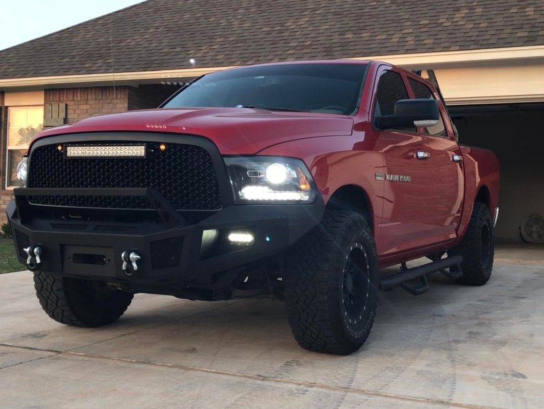 Raxiom LED Halo Headlights with Switchback Turn Signals; Black Housing; Clear Lens (09-18 RAM 1500 w/ Factory Halogen Non-Projector Headlights)