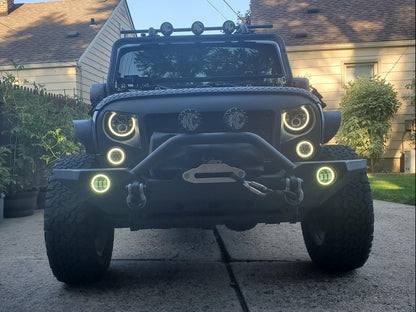 Raxiom Axial Series Halo LED Fog Lights; White (07-25 Jeep Wrangler JK & JL)