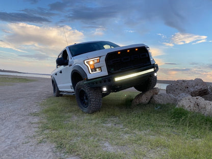 Raxiom G3 Projector Headlights with LED Accent; Black Housing; Clear Lens (15-17 F-150 w/ Factory Halogen Headlights)