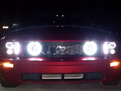 Raxiom LED Halo Projector Headlights; Black Housing; Clear Lens (05-09 Mustang w/ Factory Halogen Headlights, Excluding GT500)