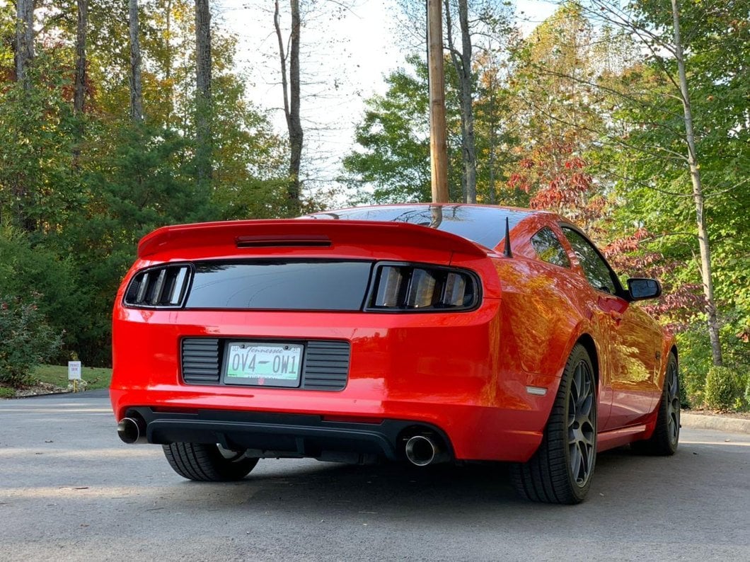 Raxiom Vector V2 Tail Lights; Black Housing; Clear Lens (13-14 Mustang)