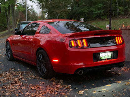 Raxiom Vector V2 Tail Lights; Black Housing; Clear Lens (13-14 Mustang)