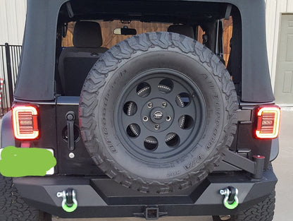 Raxiom Axial Series LED Halo Tail Lights; Black Housing; Dark Smoked Lens (07-18 Jeep Wrangler JK)