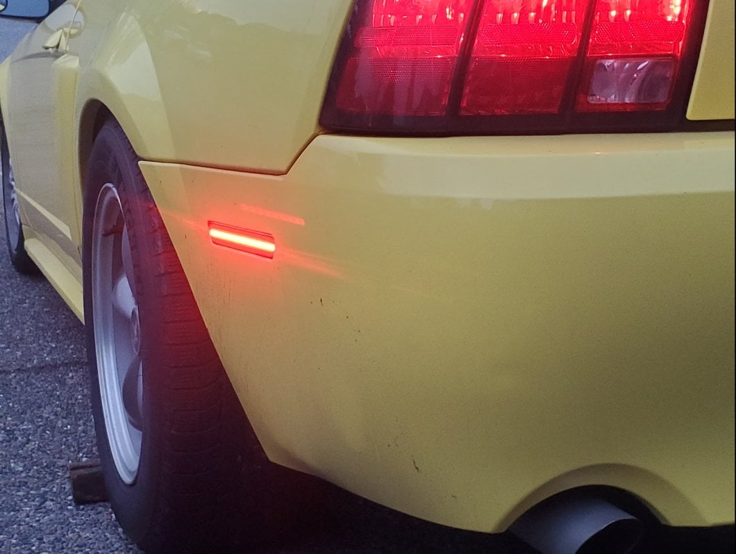 Raxiom Axial Series LED Rear Side Marker Lights; Smoked (99-04 Mustang)
