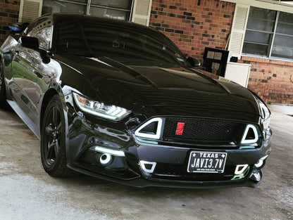 Raxiom LED Projector Headlights; Black Housing; Clear Lens (15-17 Mustang; 18-22 Mustang GT350, GT500)