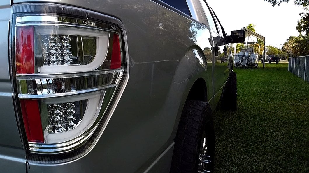 Raxiom G2 LED Tail Lights; Chrome Housing; Clear Lens (09-14 F-150 Styleside)
