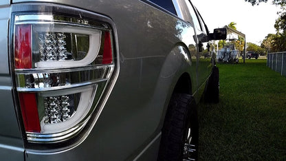 Raxiom G2 LED Tail Lights; Chrome Housing; Clear Lens (09-14 F-150 Styleside)