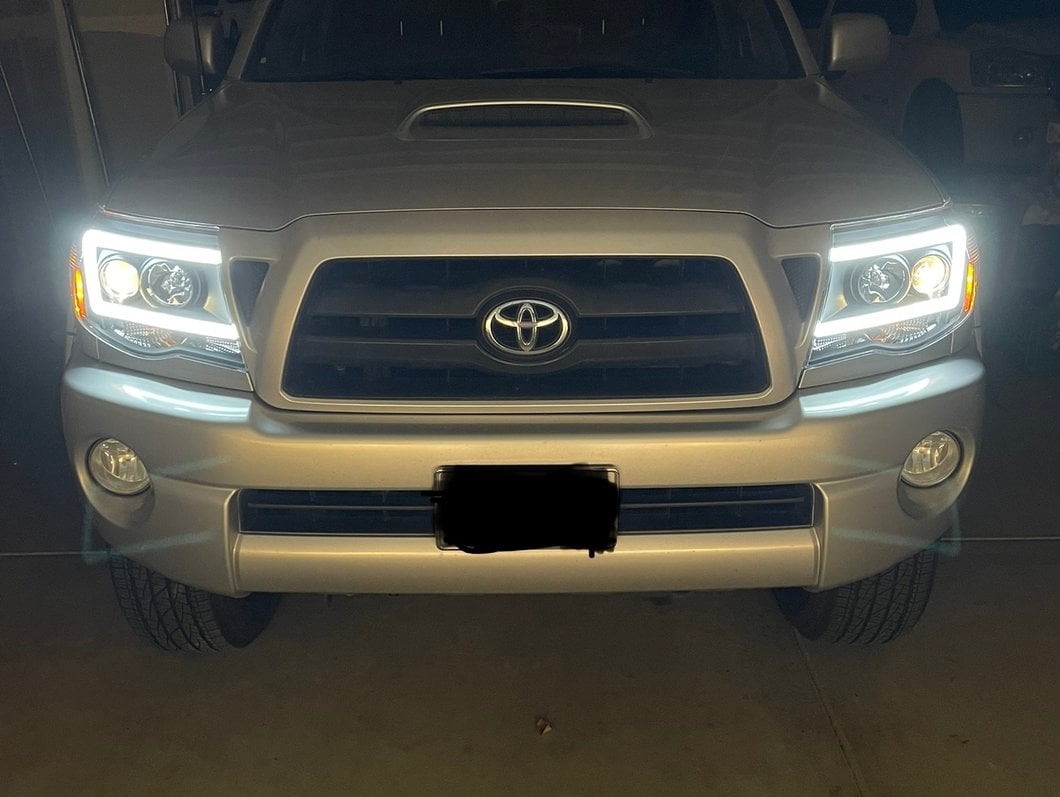 Raxiom Axial Series LED DRL Projector Headlights; Black Housing; Clear Lens (05-11 Tacoma)