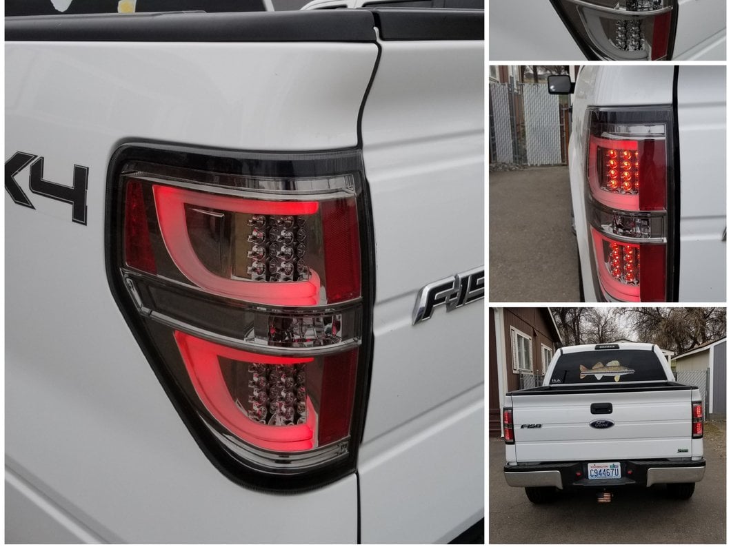 Pair CHEDA Rear Tail Lights For 2009-2014 Ford F-150 Pickup – Left & Right Brake Lamps – Red Lens – Direct Fit