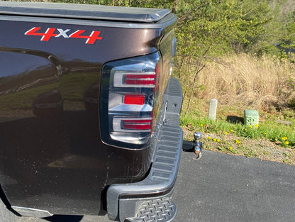 Raxiom LED Tail Lights with Sequential Turn Signals; Chrome Housing; Smoked Lens (14-18 Silverado 1500 w/ Factory Halogen Tail Lights)