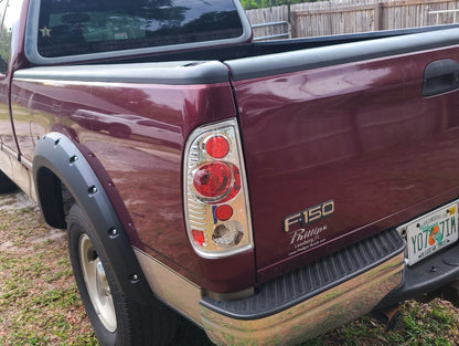 Raxiom Axial Series Version 2 Tail Lights; Chrome Housing; Red/Clear Lens (97-03 F-150 Styleside)