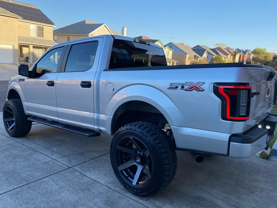 Raxiom LED Tail Lights; Black Housing; Smoked Lens (15-17 F-150 w/ Factory Halogen Non-BLIS Tail Lights)