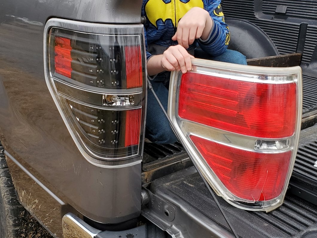 Raxiom LED Tail Lights; Black Housing; Clear Lens (09-14 F-150 Styleside)