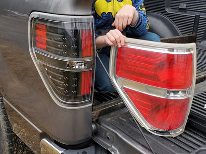 Raxiom LED Tail Lights; Black Housing; Clear Lens (09-14 F-150 Styleside)