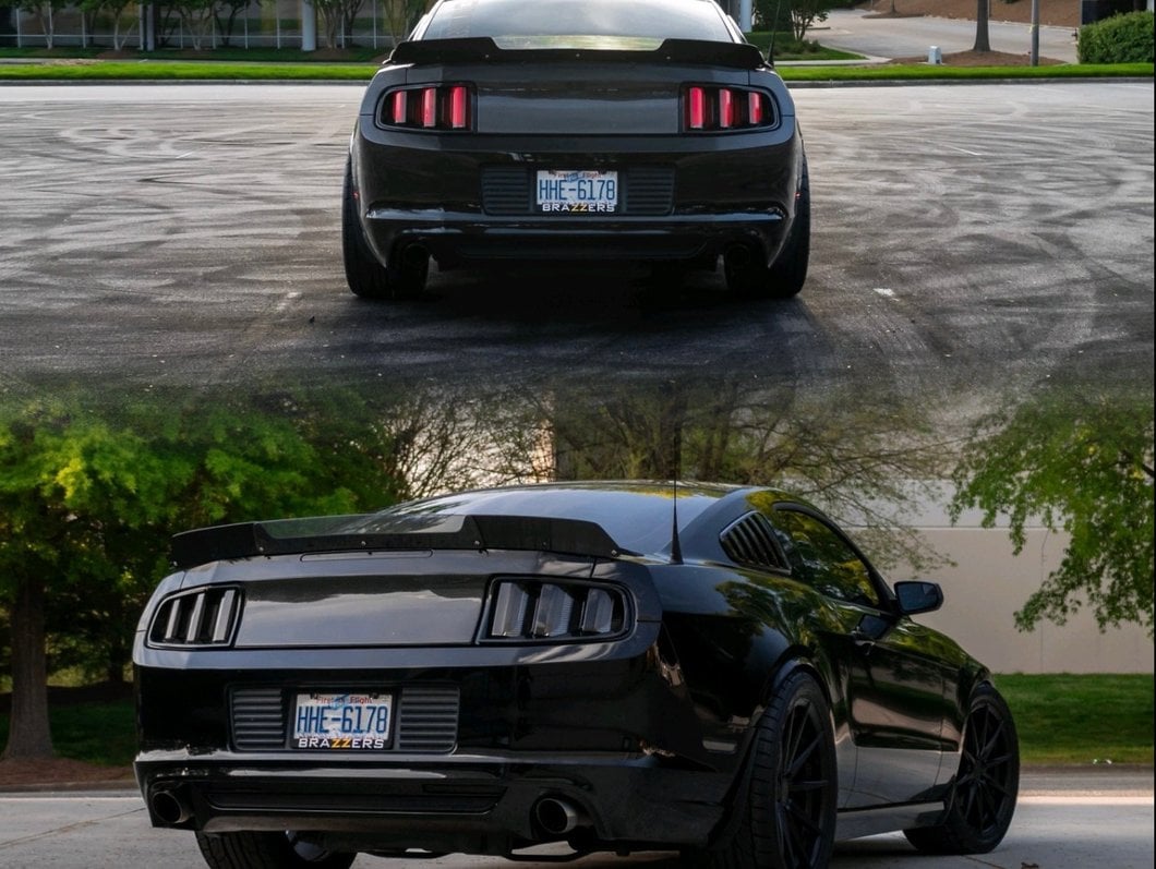 Raxiom Vector V2 Tail Lights; Black Housing; Clear Lens (13-14 Mustang)