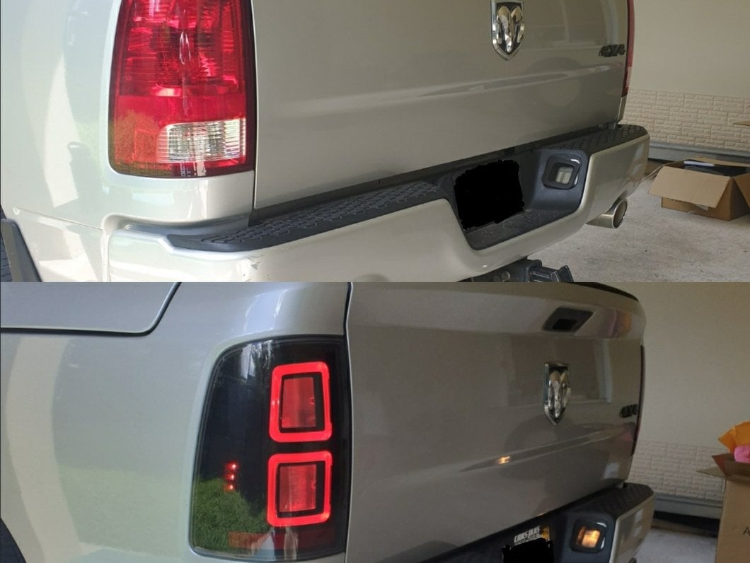 Raxiom LED Tail Lights; Black Housing; Light Smoked Lens (09-18 RAM 1500 w/ Factory Halogen Tail Lights)