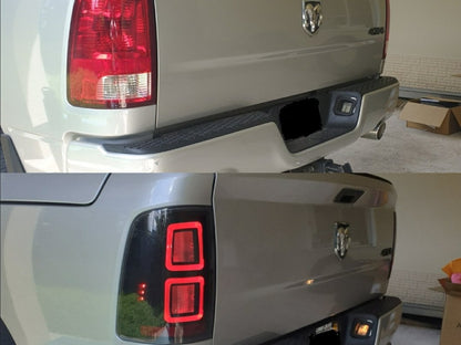 Raxiom LED Tail Lights; Black Housing; Light Smoked Lens (09-18 RAM 1500 w/ Factory Halogen Tail Lights)