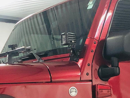Raxiom Windshield Mounted Light Brackets (07-18 Jeep Wrangler JK)