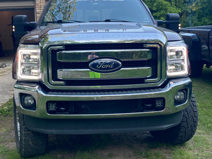 Raxiom LED Projector Headlights with Switchback Turn Signals; Chrome Housing; Clear Lens (11-16 F-250 Super Duty)