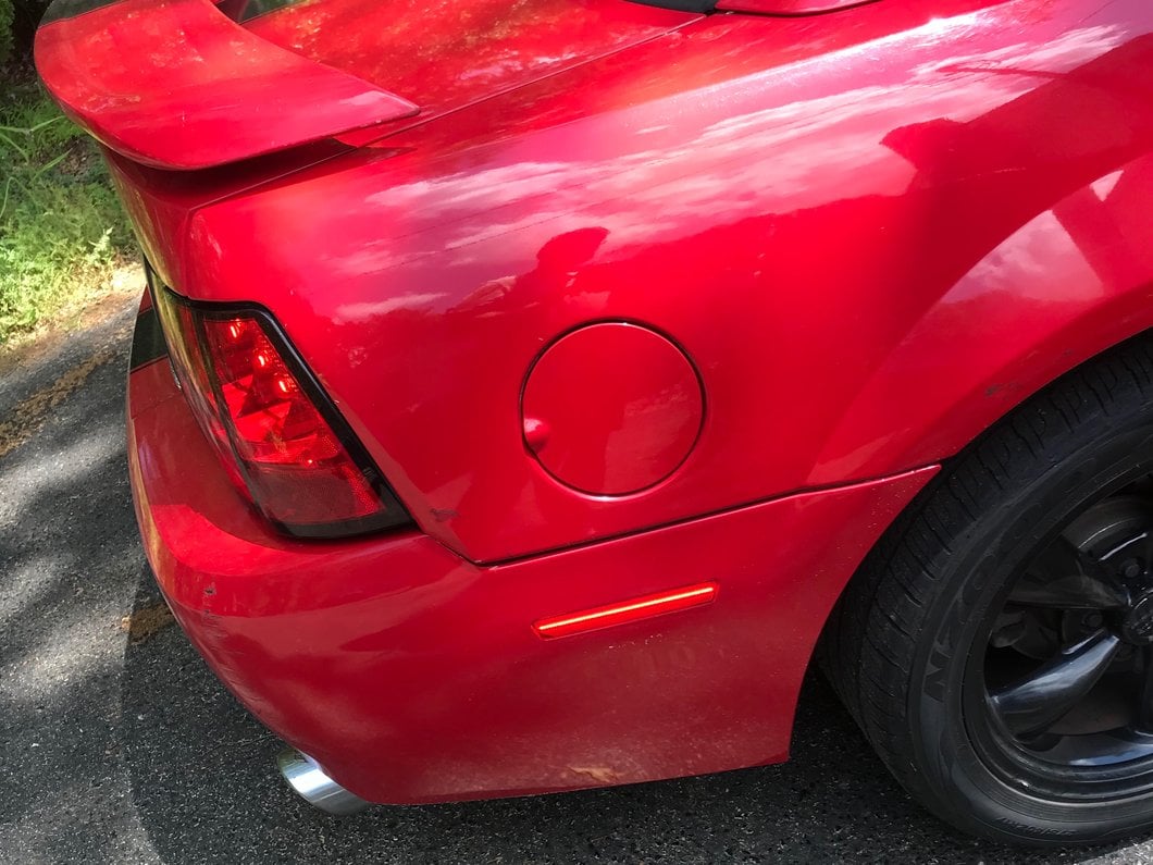 Raxiom Axial Series LED Rear Side Marker Lights; Red (99-04 Mustang)