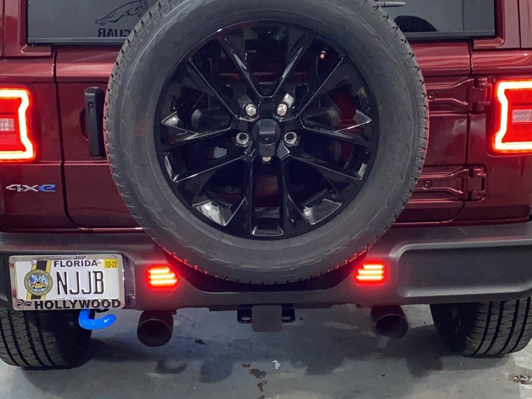 Raxiom Axial Series LED Rear Bumper Reflector Lights; Smoked (18-25 Jeep Wrangler JL Moab, Rubicon, Sahara)