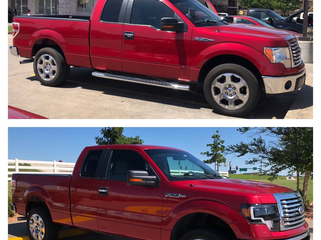Raxiom G4 Projector Headlights; Black Housing; Clear Lens (09-14 F-150 w/ Factory Halogen Headlights)