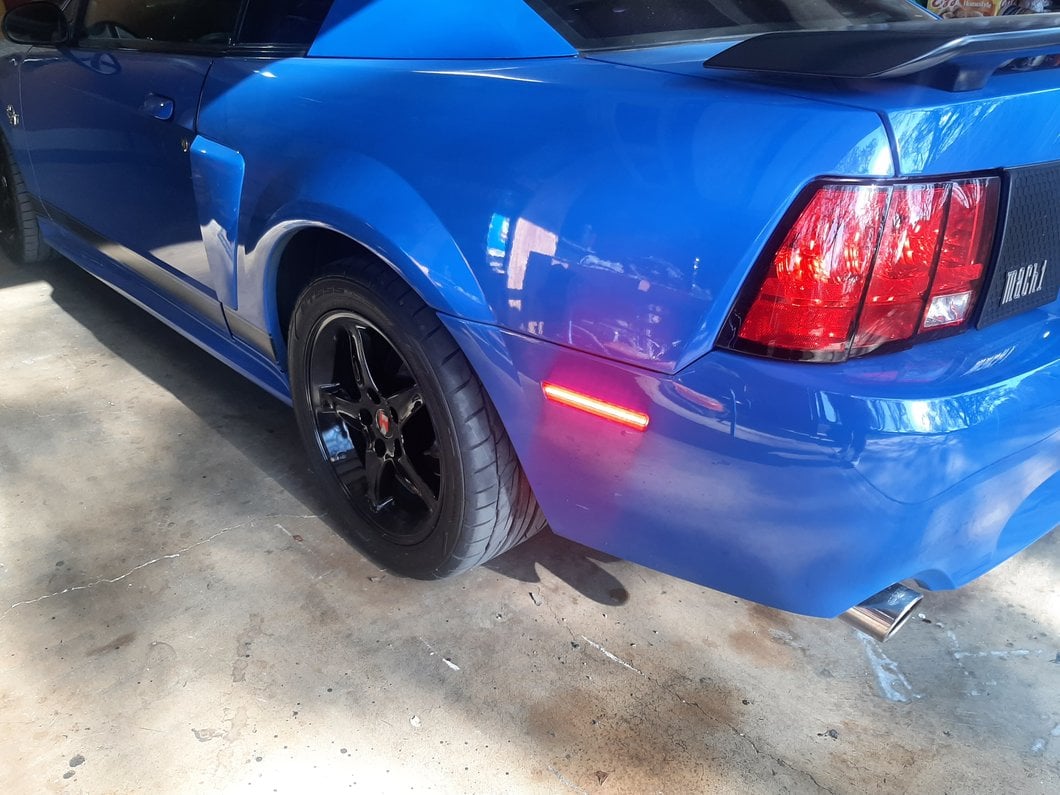 Raxiom Axial Series LED Rear Side Marker Lights; Red (99-04 Mustang)