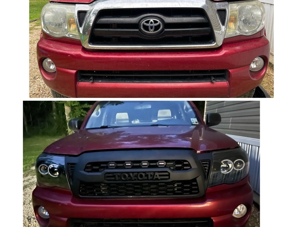 Raxiom Super White LED Halo Projector Headlights; Black Housing; Clear Lens (05-09 Tacoma)