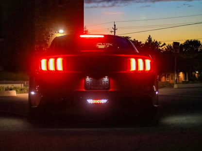 Raxiom Axial Series LED Reverse Light with Running Light and Triple Flash Brake Light; Smoked (15-17 Mustang)