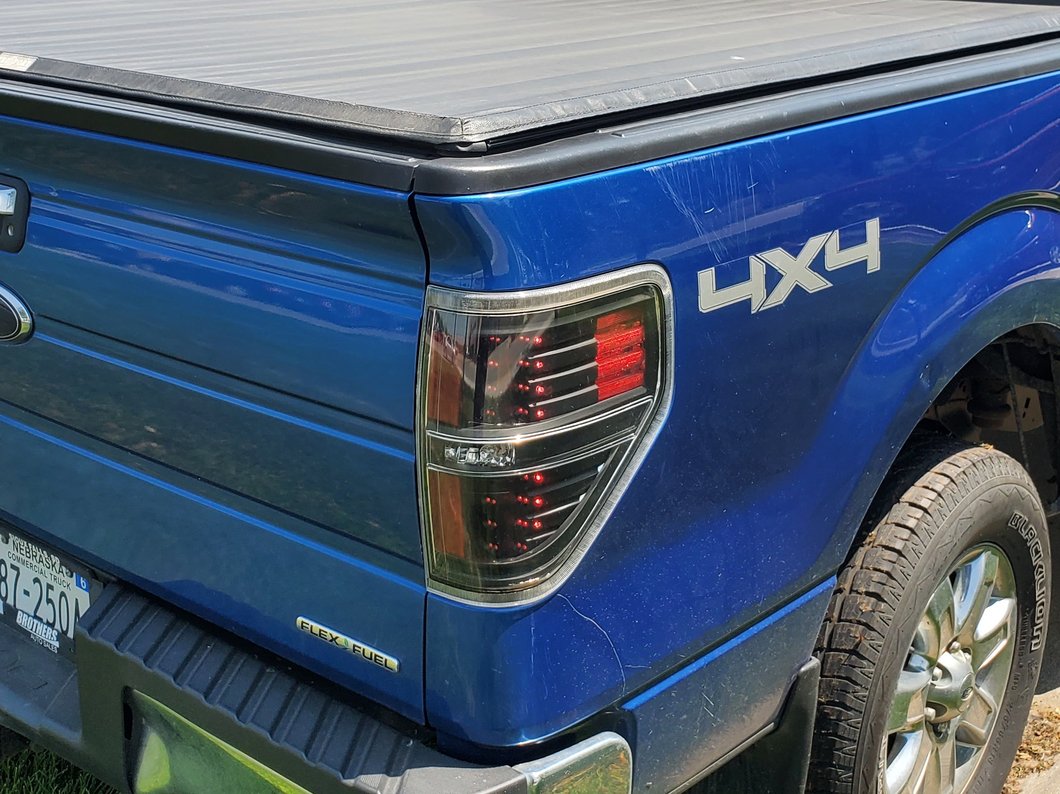 Raxiom LED Tail Lights; Black Housing; Clear Lens (09-14 F-150 Styleside)