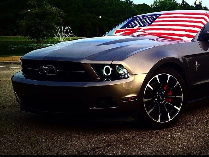 Raxiom CCFL Halo Projector Headlights; Black Housing; Clear Lens (10-12 Mustang w/ Factory Halogen Headlights)