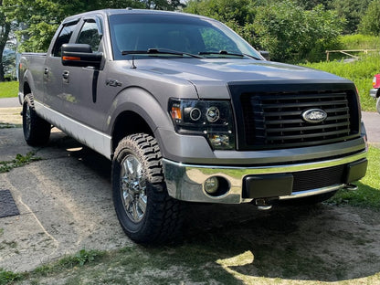 Raxiom Super White LED Halo Projector Headlights; Black Housing; Clear Lens (09-14 F-150 w/ Factory Halogen Headlights)