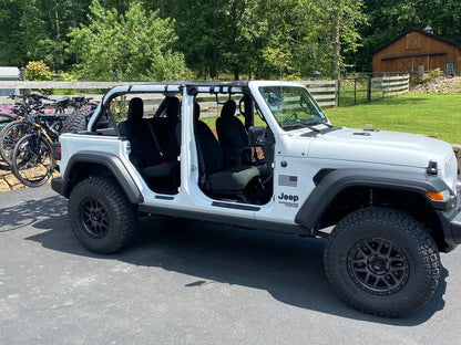Raxiom Axial Series 7-Inch LED Headlights with Headlight Adapter; Black Housing; Clear Lens (18-25 Jeep Wrangler JL)