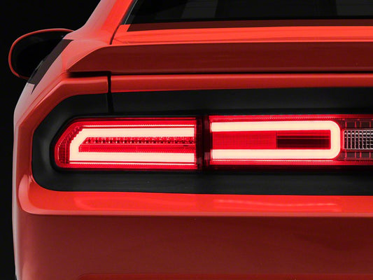 Raxiom LED Tail Lights; Chrome Housing; Red/Clear Lens (08-14 Challenger)