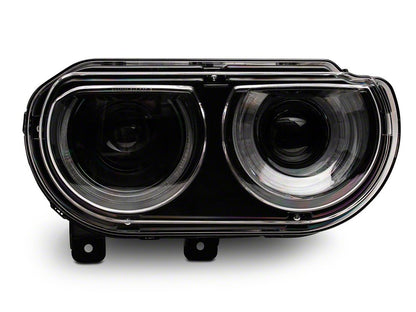Raxiom Halo Projector Headlights with Sequential Turn Signals; Black Housing; Clear Lens (08-14 Challenger w/ Factory Halogen Headlights)