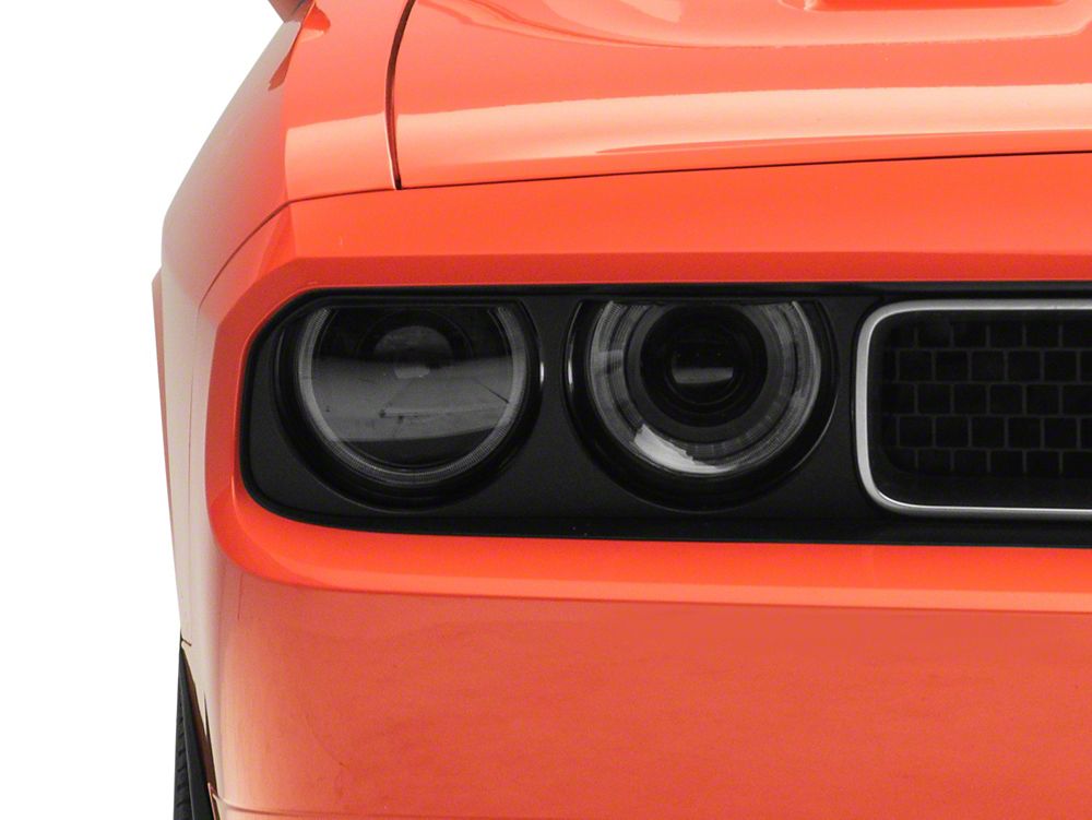 Raxiom Halo Projector Headlights with Sequential Turn Signals; Black Housing; Clear Lens (08-14 Challenger w/ Factory Halogen Headlights)