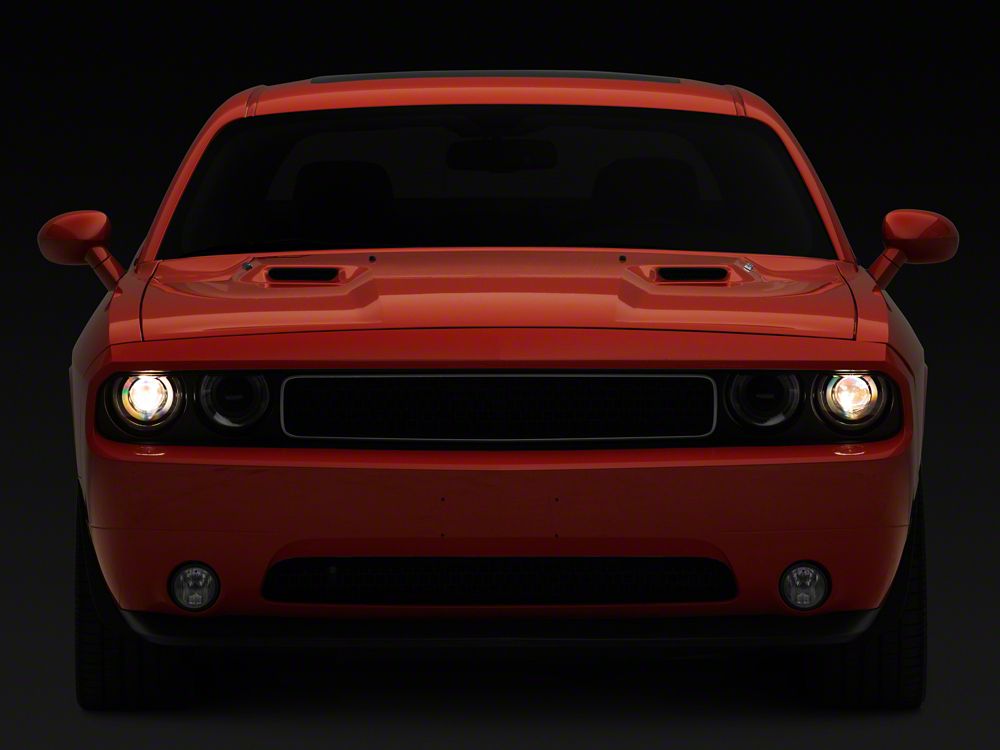 Raxiom Halo Projector Headlights with Sequential Turn Signals; Black Housing; Clear Lens (08-14 Challenger w/ Factory Halogen Headlights)